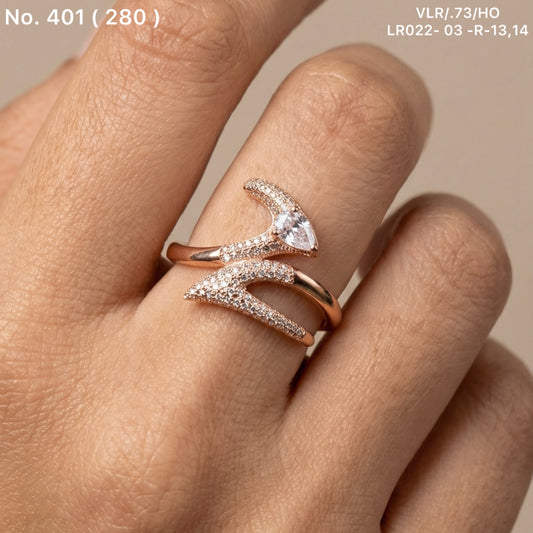 Rose dazzle silver rings for women