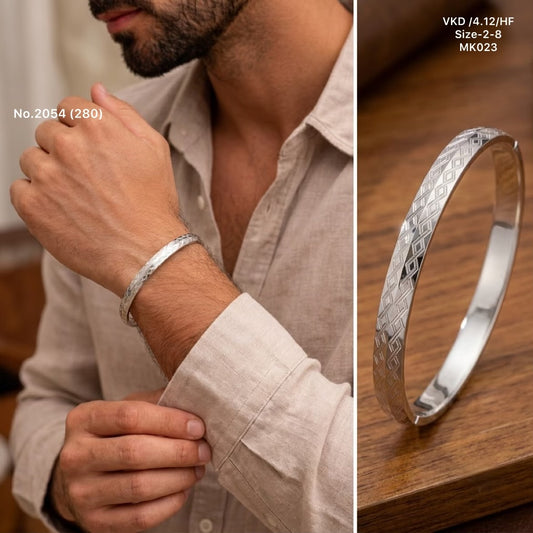 Royal grip silver men’s kada for men