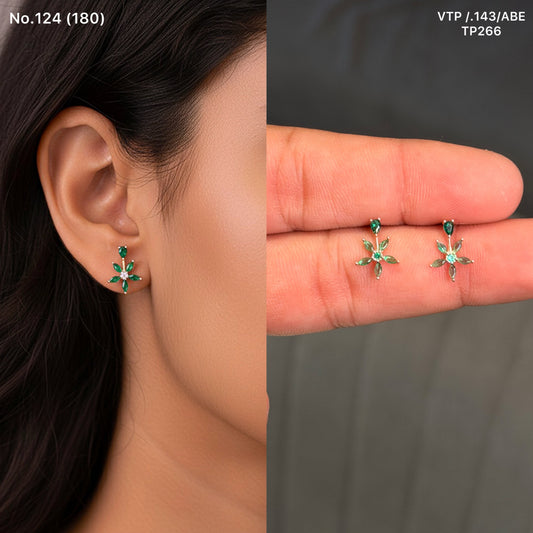 Leafy bloom silver stud