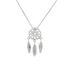 Leafy grace silver chain pendant