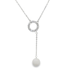 Diamond daisy silver chain pendant