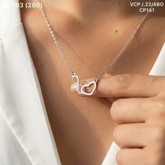 Heart infinity silver chain pendant for women