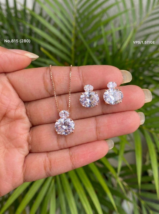 Moonlight stone silver pendant set for women