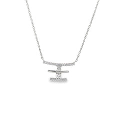 Triple elegance silver chain pendant
