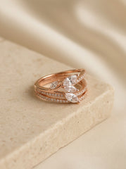 Silver charm glow ring for women