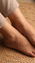 Gleam Thread Silver payal for women