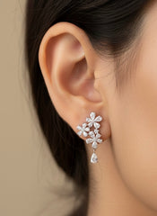 Celestia blossoms cluster silver earrings