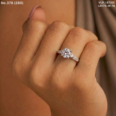 Solar spark silver ring for women