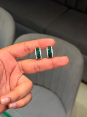 Green nova silver earrings