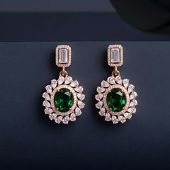 Olive shine silver earrings