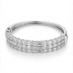 Diamond charmline silver kada for women
