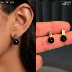 Onyx pearl silver stud
