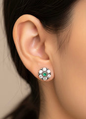 Vintage bloom silver stud