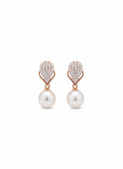 Frosted pearl silver earrings