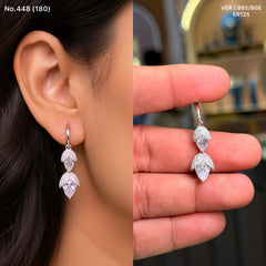 Urban leaf sparkle silver earrings
