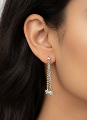 Star drift silver earrings