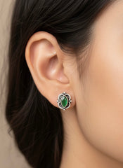 Zest green silver stud