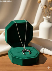 Silver eclipse silver chain pendant