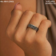 Ebony silver ring for women