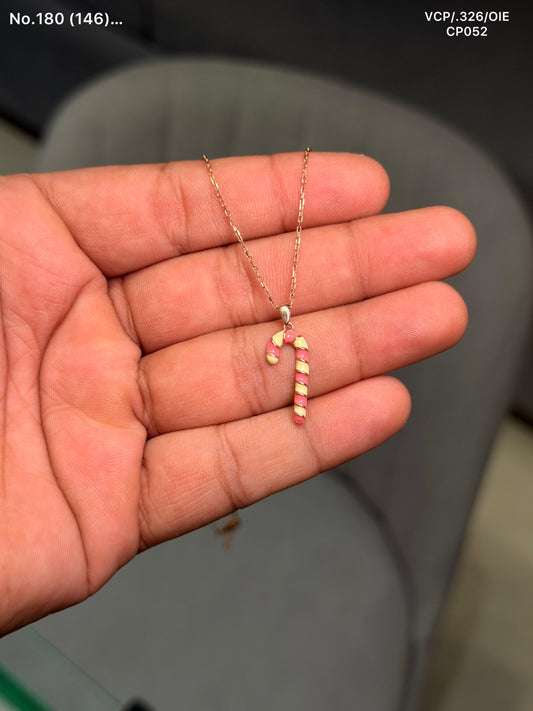 J charm silver chain pendant