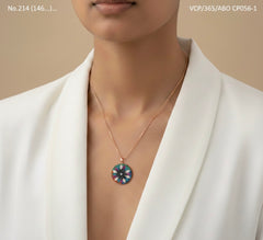 Prism spin silver chain pendant