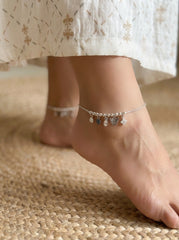 Oxidised Hanging Butterfly with Stone Payal