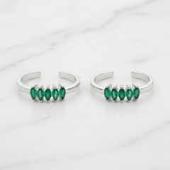 Meadow drops silver toerings for women