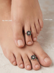 Flora charm silver toerings for women