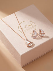 Simple elegance silver pendant set for women