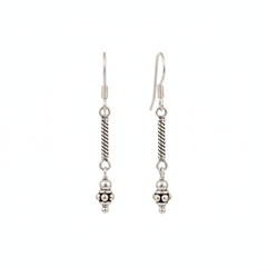 Gleaming veil silver earrings
