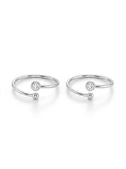 Pearl tip silver Toering for women