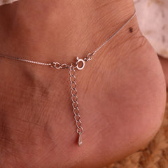 Elegant Diamond Block Silver Payal