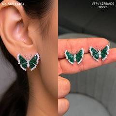 Evergreen butterfly silver stud