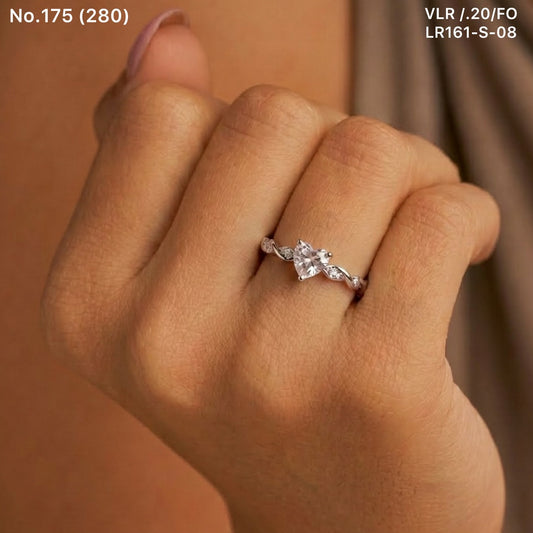 Bright stone band silver ring for women