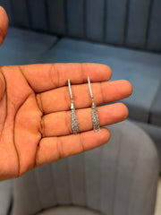 Silver petunia earrings