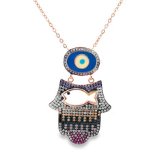 Vigilant charm silver chain pendant