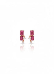 Pink charm silver stud