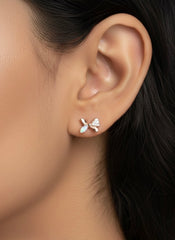 Delicate flutter silver stud