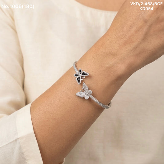 Blue bliss silver kada for women