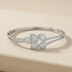 Silver bloom kada for women