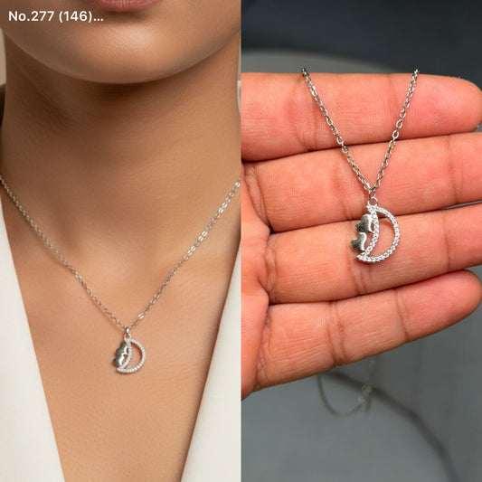 Moonbeam grace silver chain pendant