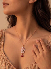 Royal blossom silver pendant set for women