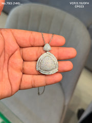 Titan TriStone silver chain pendant