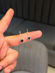 Ink spark silver earrings