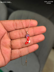 Ruby steps silver chain pendant