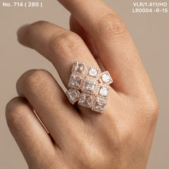 Moon spark silver ring for women