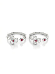 Charming blossom silver toerings for women