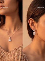 Novelle spark silver pendant set for women