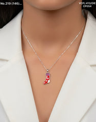 Vermilion vibe silver chain pendant