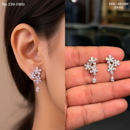 Celestia blossoms cluster silver earrings